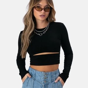 Long Sleeve Cut Out Crop Top